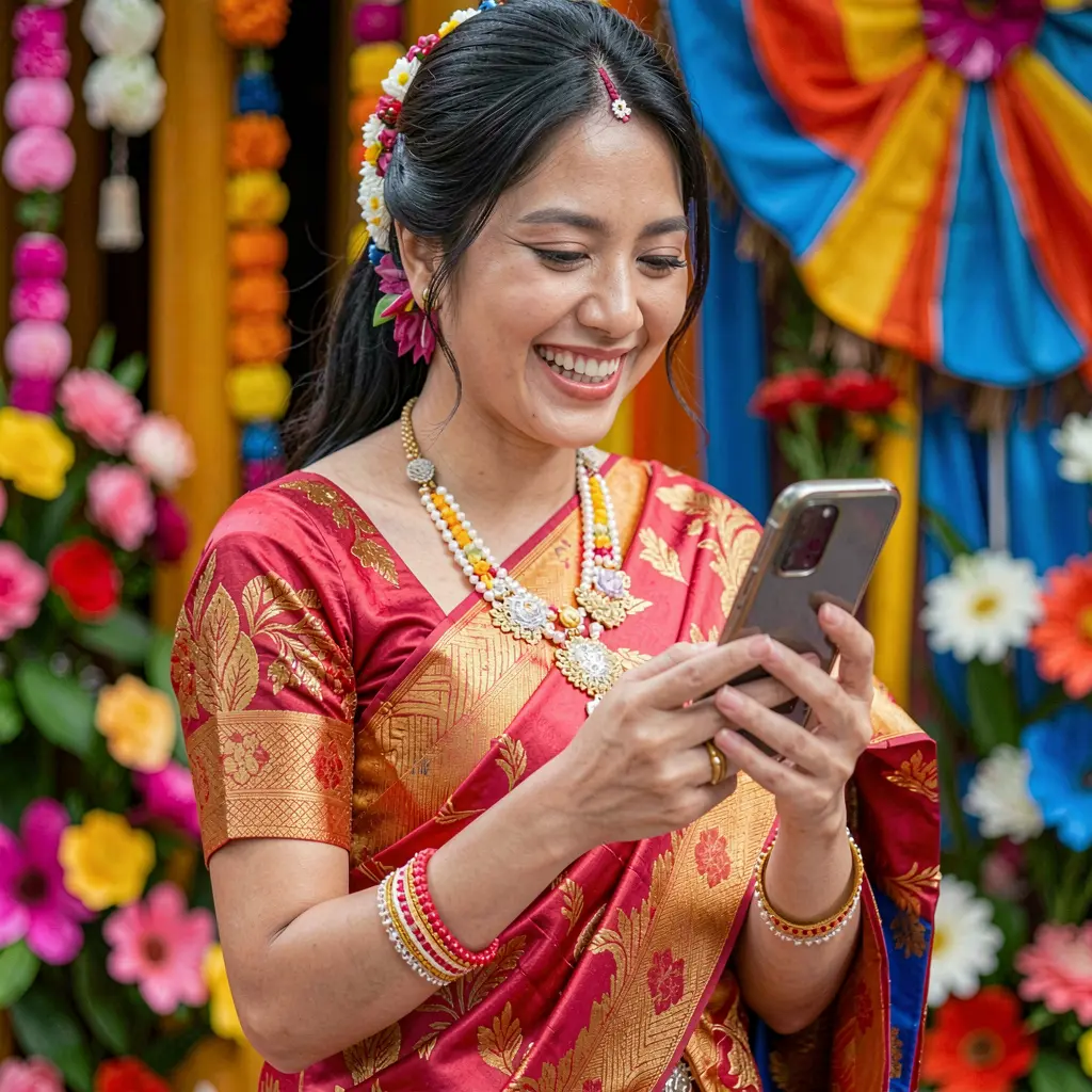 TINOLABET App – Experience thrilling casino entertainment on your mobile in the Philippines Smiling Filipino woman enjoying the TINOLABET mobile casino app with colorful lights creating an exciting gaming atmosphere